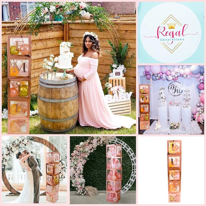 96 PC Bridal Shower Decorations Balloon Boxes Rose Gold - Image 5