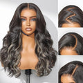 LUVME HAIR 7x6 HD Lace All-Day Comfort Wig 200% Density Hair PartingMax Lace Wigs Mix Blonde Highlight Color Loose Body Wave Lace Front Wigs Human Hair Pre Cut Plucked Lace Frontal Glueless 20 Inches