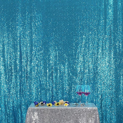 Poise3EHome 6FT x 8FT Turquoise Sequin Photography Backdrop Curtain - Image 6