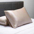 Fishers Finery 19mm 100% Pure Mulberry Silk Pillowcase, Quality Tested (Taupe, S)