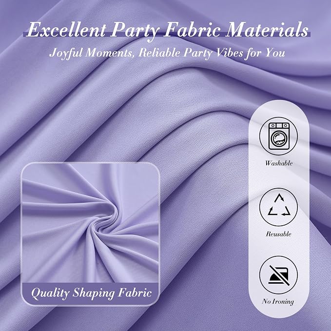 20 ft x 10 ft Wrinkle Free Lavender Backdrop Curtain - Image 4
