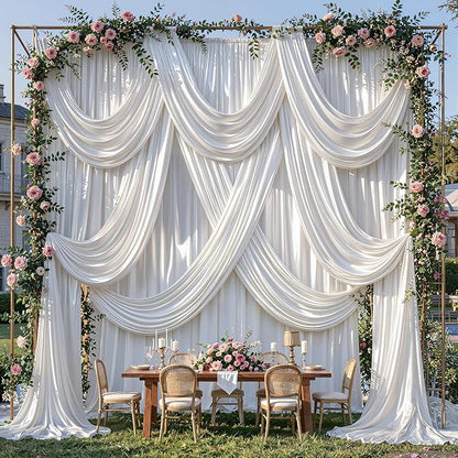 30x10ft White Glitter Backdrop Curtain - Image 4