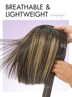 LUVME HAIR 10 Inch Silky Straight Bob Wig with Bangs Human Hair Realistic HD Lace Short Black Bob Wigs, Ready to Go Blunt Cut Bob Wig Glueless 180 Density
