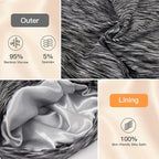 Silky Satin Lined Bonnet Sleep Cap - Adjustable Stay on All Night Hair Wrap Cover Slouchy Beanie for Curly Hair Protection for Women and Men - Heather Black