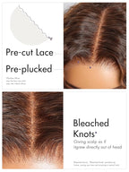 LUVME HAIR 18 Inch Deep Wave Medium Copper Brown Glueless Human Hair Wig Pre Plucked Precut 5x5 Lace Front Wigs