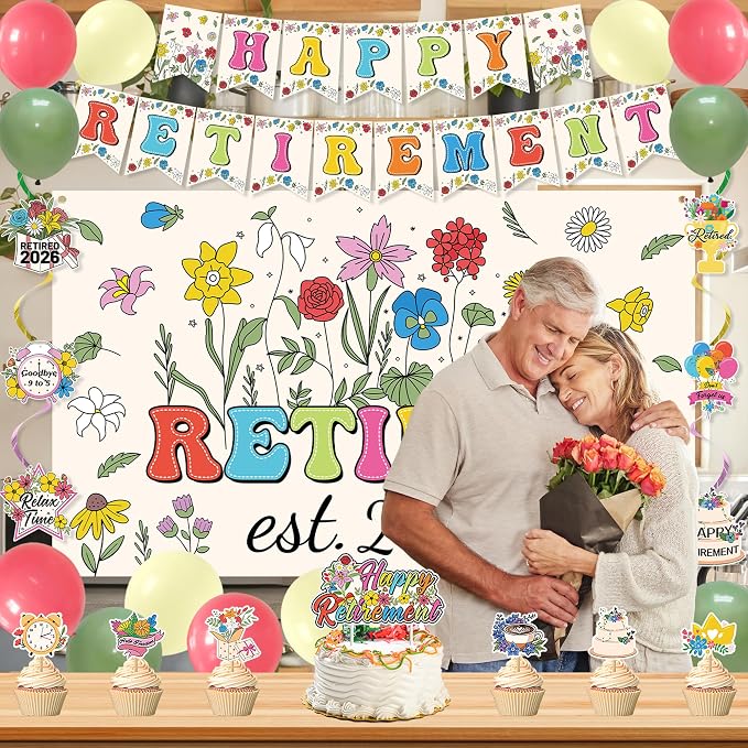 Roetyce Flower Retirement Party Decorations, Legend Has Retired Photo Backdrop - Image 7