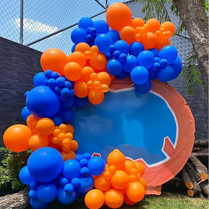 HILAVO Orange and Blue Balloon Arch Kit 105 Pcs Orange Dark Light Baby Pearl - Image 5