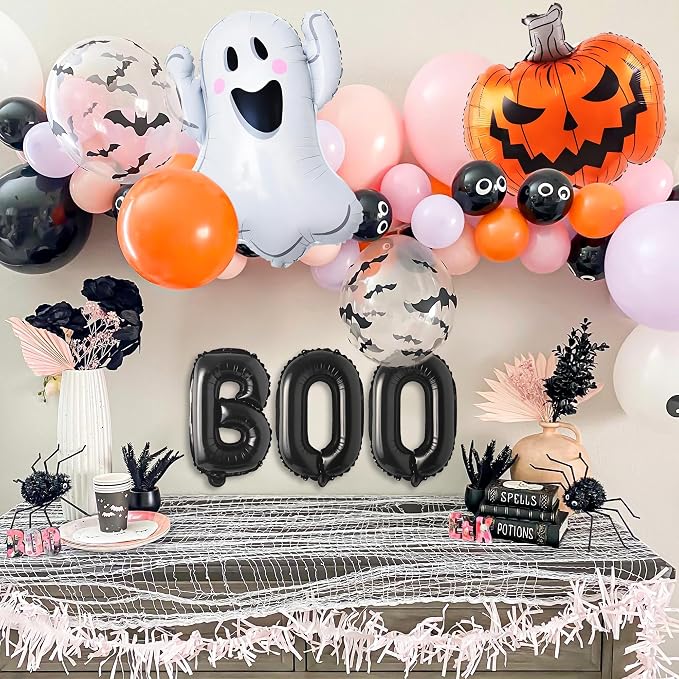 7PCS Ghost Balloons BOO Pumpkin Foil Balloons Halloween Mylar Balloons | - Image 6