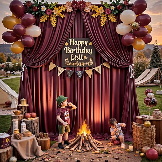 10ft x 15ft Burgundy Backdrop Curtains - Image 6