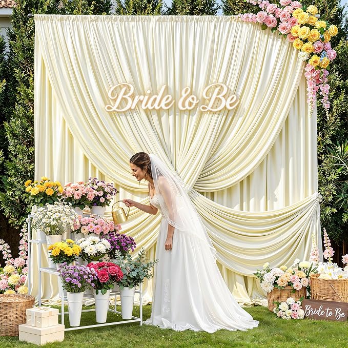 40x10ft Champagne Glitter Backdrop Curtain - Image 6