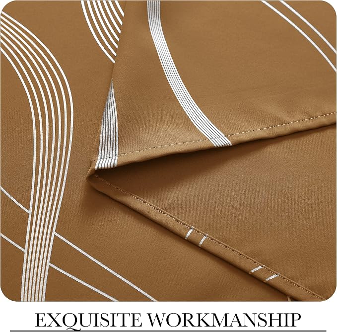 NICETOWN Gold Brown Blackout Curtains 63 inch Long - Image 5