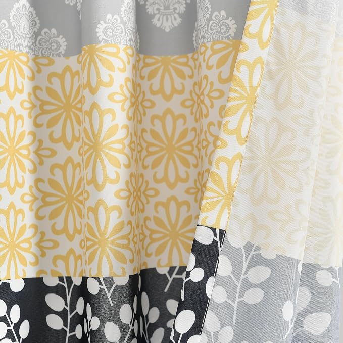 Lush Decor Bohemian Stripe Window Curtain Panels, Pair 52" W x 84" L Yellow & - Image 5