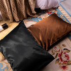 NTBAY 12 Pack Satin Standard Pillowcases for Hair and Skin, Luxurious and Silky Pillow Cases with Envelope Closure, 20 x 26 Inches, Brown