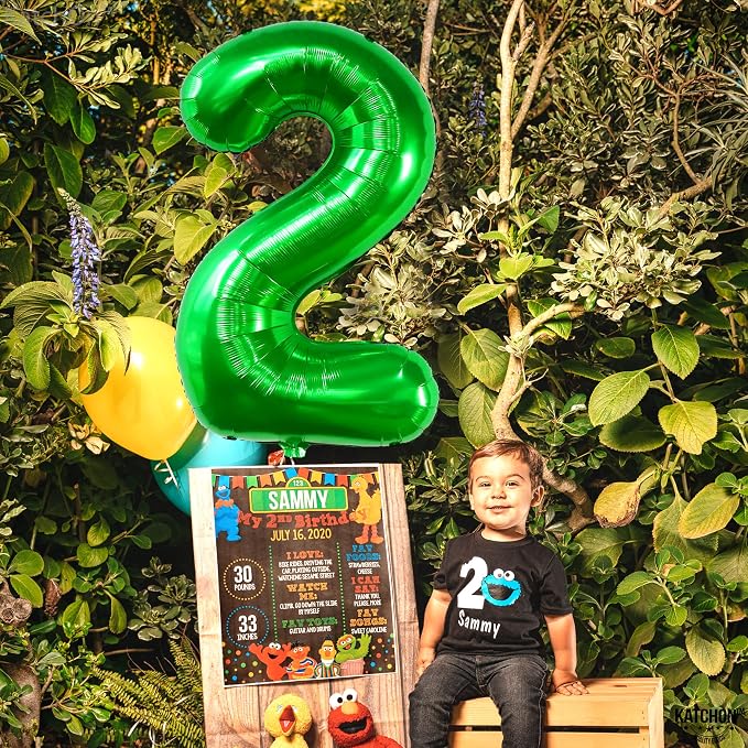 KatchOn Giant Green Number 2 Balloon, 40 Inches, Tractor Party Supplies - Image 5