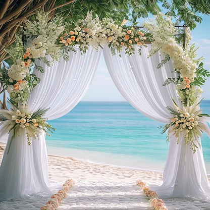 Asee'm White Backdrop Curtains Drapes - Image 6
