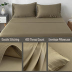 Bella Coterie | Luxury Bamboo Queen Size Pillowcase Set | 100% Organically Grown Bamboo Viscose | Ultra Soft | Cooling | 2 Pcs [Olive]
