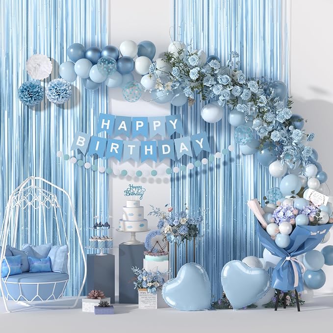 Light Blue Happy Birthday Party Decorations - Image 3