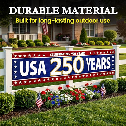 USA 250th Anniversary Banner 2x10ft - Image 4