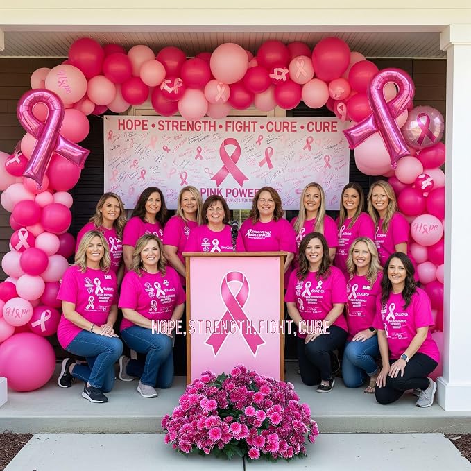 Hot pink and pink balloons Breast Cancer Awareness Decorations Balloons Arch - Image 2