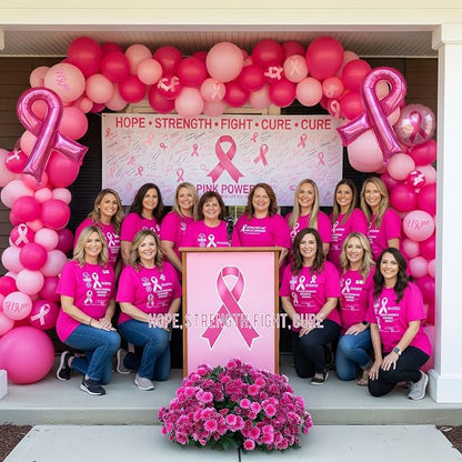 Hot pink and pink balloons Breast Cancer Awareness Decorations Balloons Arch - Image 2