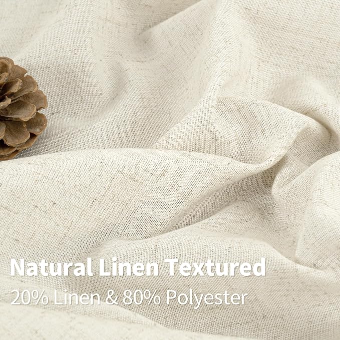 YoungsTex Linen Curtains 108 Inches Length Grommet Light Filtering Living Room - Image 4