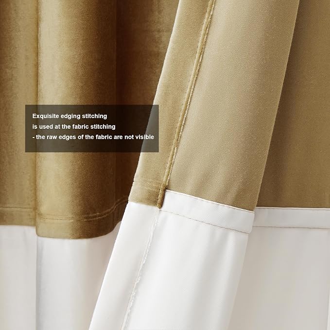 BULBUL Luxury Ivory Gold Curtains 108 inches - Image 3