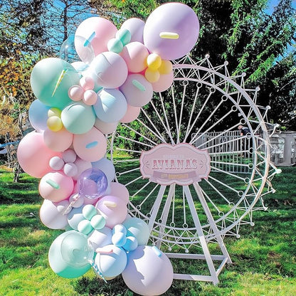 HILAVO Pastel Balloons 12 Inch Macaron Pink Blue Green Purple Yellow Pastel - Image 3