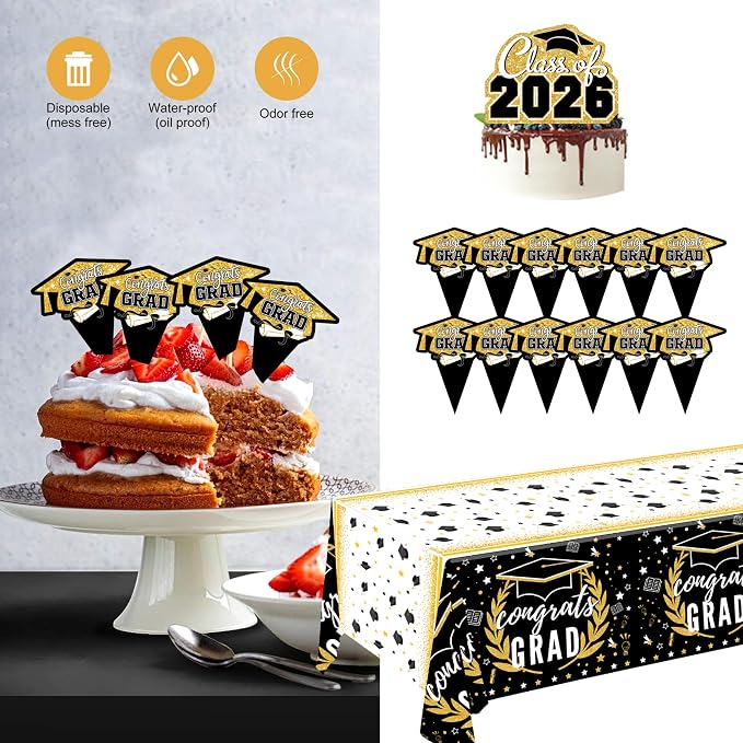 Black and Gold Graduation Decorations 2026 Class of 2026 Decorations - Image 7