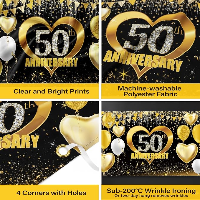 50th Wedding Anniversary Backdrop Decoration - Image 5