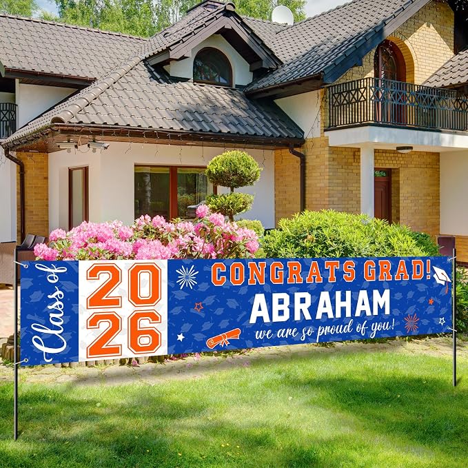 Graduation Congratulations Banner Decorations, 2026 Personalized Graduation by RAGNHILD