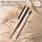EcoTools Slick Back Hairbrush, Small Brush For The Perfect Ponytail Or Bun, Tease, Smooth, & Style Hair, Tame Frizz & Flyaways, Renewable Bamboo Handle & Vegan Boar Bristles, Cruelty-Free, 1 Count