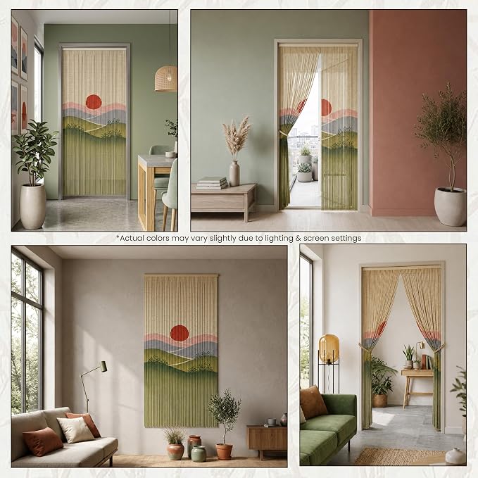 Sunset Field Beaded Bamboo Curtain - Image 7