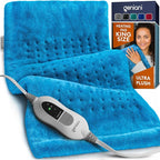 GENIANI XL Electric Heating Pad for Back Pain & Cramps Relief, Electric Throw, Birthday Christmas Gifts for Women, Men Auto Shut Off, Machine Washable, Heat Pad for Neck & Shoulder (Aqua Blue)