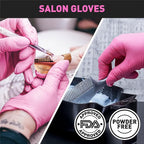 OKIAAS Black/Pink Vinyl Disposable Gloves Latex Free, Food Grade, 5 mil, Cooking, Cleaning, Hair Dye, 50/100/200/1000 Count