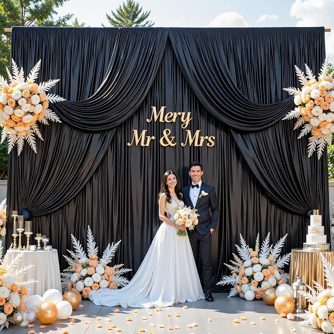 10x10ft Black Glitter Backdrop Curtain - Image 5