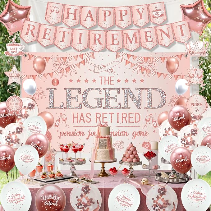 Roetyce Rose Gold Retirement Party Decorations - Image 5