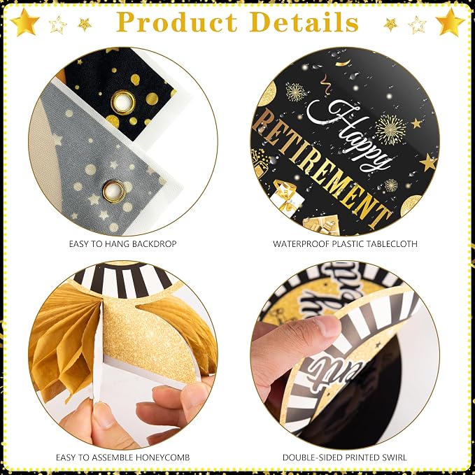 Retirement Party Decorations, Retirement Balloons, Sash Hanging Swirls - Image 4