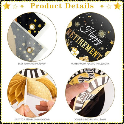 Retirement Party Decorations, Retirement Balloons, Sash Hanging Swirls - Image 4
