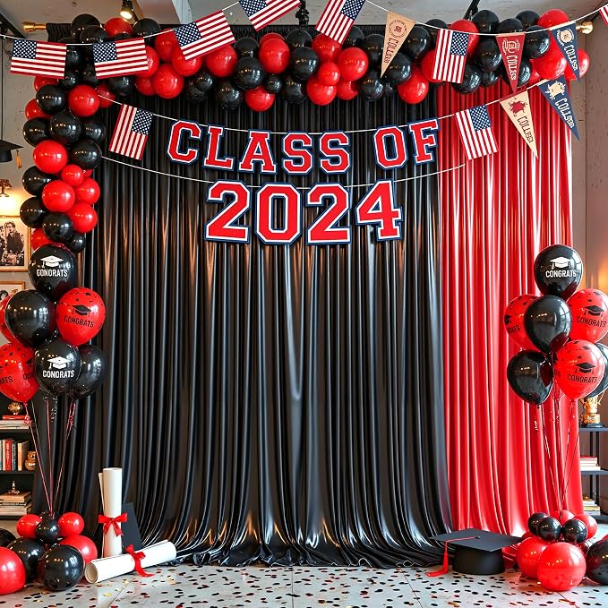 30x10ft Red Glitter Backdrop Curtain - Image 4