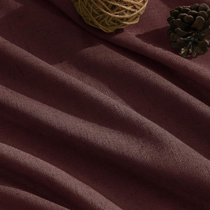 Reddish Brown Linen Curtains 84 Inch Length 2 Panels Set - Image 5