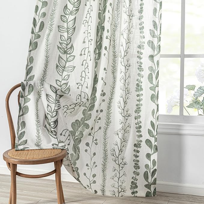 Sage Green Curtains 63 Inches Long Boho Curtains - Image 7