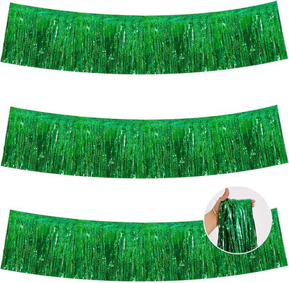 BEISHIDA Laser Green Fringe Garland Banner 30ft Wall Tinsel Foil Streamers | by Beishida