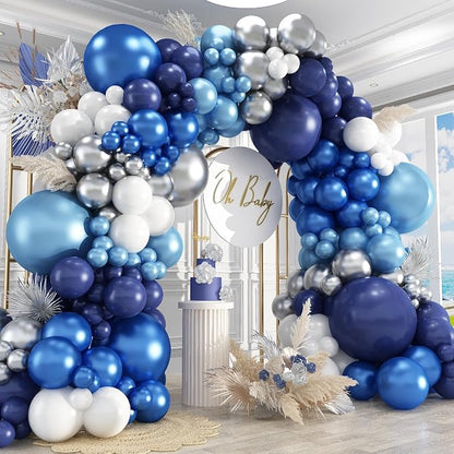 412Pcs Blue Balloon Arch Kit, 5 10 12 18 inch Blue Balloon Garland by PAXILE