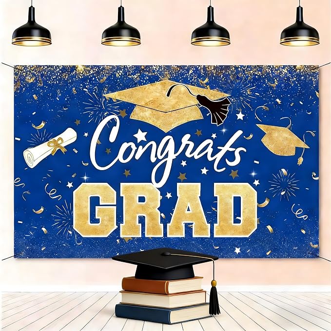 Graduation Banner 2026 Blue and Gold by Msiveavz