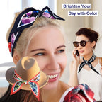 Skinny Scarf 3 Pack for Women – Bag Scarf, Silk Hair Scarves (Original Prints, Premium Twill, 3 Designs)