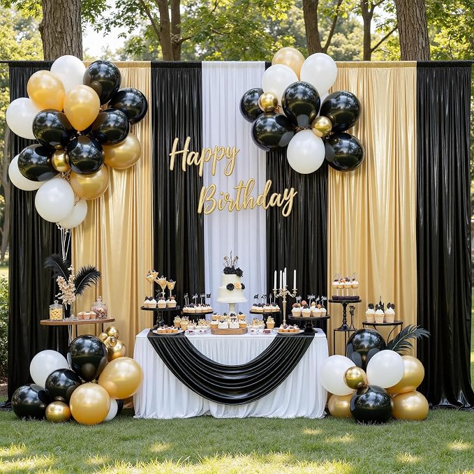 gogoparti 20x10FT Black Sequin Backdrop Curtain - Image 5