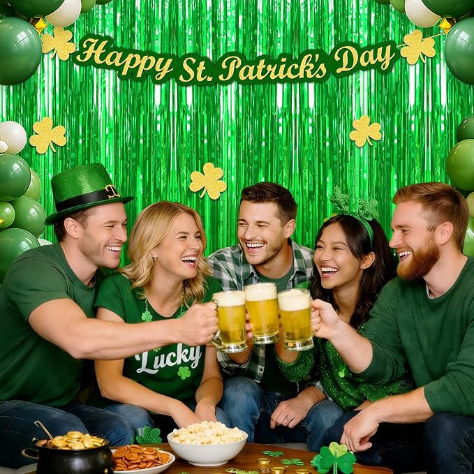 Crosize 8 Pack Green Streamers Backdrop, 3.3 x 9.9 ft, Party Decorations | - Image 6