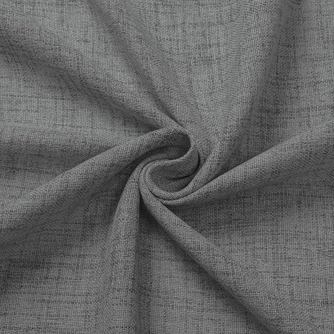 Tollpiz Linen Curtains Living Room Rod Pocket Semi Sheer Curtain Burlap Light - Image 9