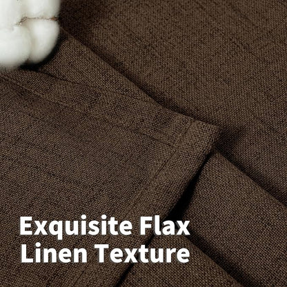 YoungsTex Brown Linen Curtains 108 Inches Long 2 Panels - Image 4