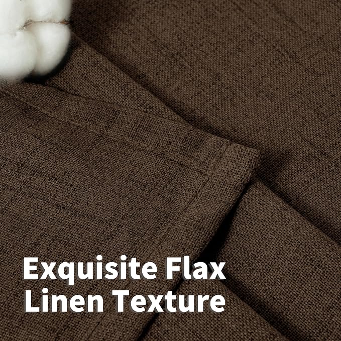 YoungsTex Brown Linen Curtains 48 Inch Length - Image 5
